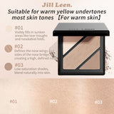 JILL LEEN3-Color Contour Palette – Matte Shading, Nose Contour, Side Contour, Highlighter & Brightening All-in-One