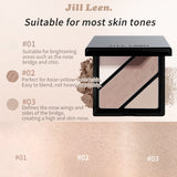 JILL LEEN3-Color Contour Palette – Matte Shading, Nose Contour, Side Contour, Highlighter & Brightening All-in-One