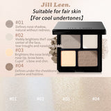 JILL LEEN3-Color Contour Palette – Matte Shading, Nose Contour, Side Contour, Highlighter & Brightening All-in-One