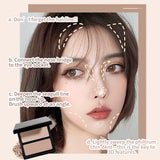 JILL LEEN3-Color Contour Palette – Matte Shading, Nose Contour, Side Contour, Highlighter & Brightening All-in-One