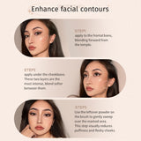 JILL LEEN3-Color Contour Palette – Matte Shading, Nose Contour, Side Contour, Highlighter & Brightening All-in-One