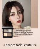 JILL LEEN3-Color Contour Palette – Matte Shading, Nose Contour, Side Contour, Highlighter & Brightening All-in-One