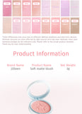 JILL LEEN Colorful Soft Mist Blush 3g Matte & Pearlescent Face Cheek Brightening Makeup for 20-30